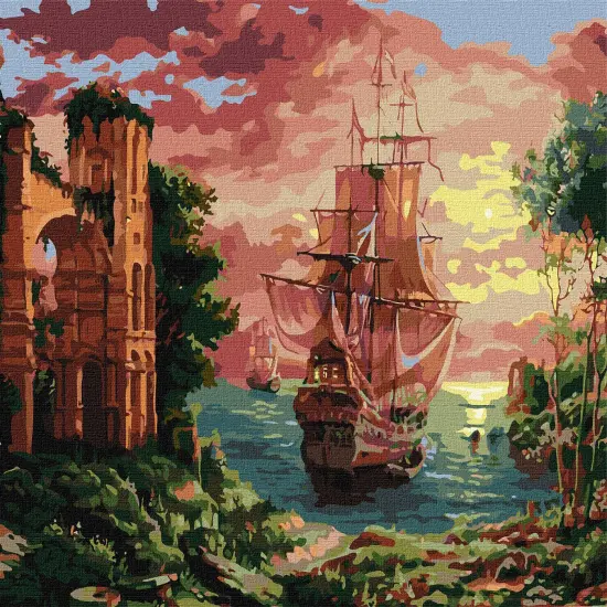 Painting by Numbers kit Evening harbor KHO2767 {2}