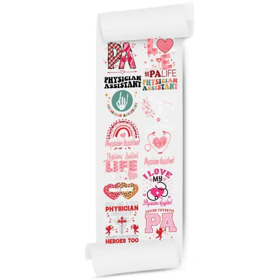 Physician Assistant Valentine's 20x60 DTF Transfer Gang Sheet - Direct-to-Film {2}