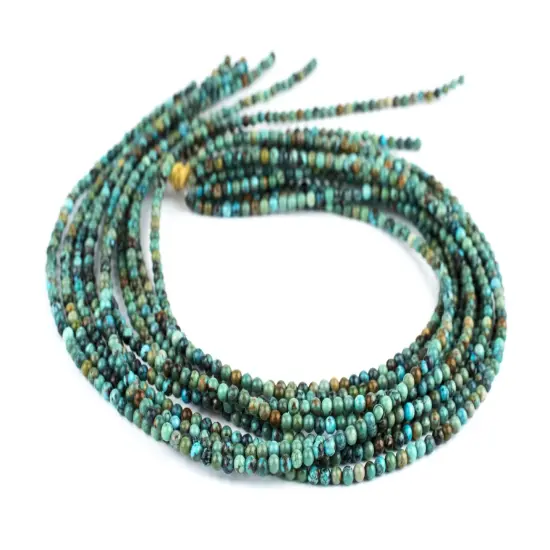 The Bead Chest Round Turquoise Beads - Quality Genuine Turquoise Stone Beads for Crafts and Jewelry Making (3mm) - Single 16" Strand {3}