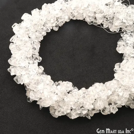 Crystal Chip Beads, 34 Inch, Natural Chip Strands, Drilled Strung Nugget Beads, 7-10mm, Polished, GemMartUSA (CHCY-70004) {3}