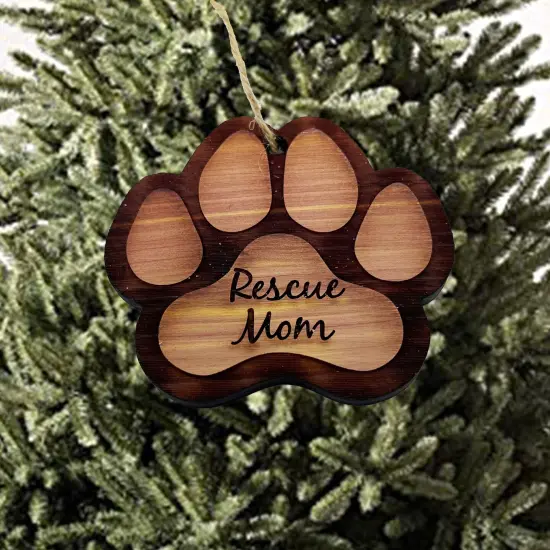 Rescue Mom - Cedar Ornament {2}