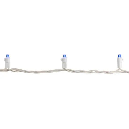 Northlight LED Wide Angle Christmas Lights - Blue - 16.25' White Wire - 50ct {3}