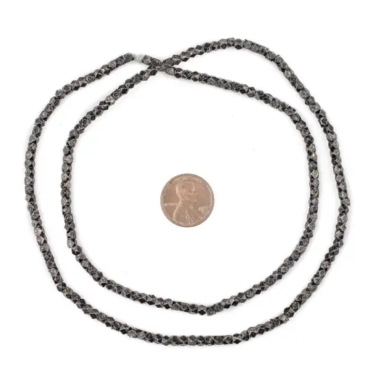 Cornerless Cube Beads - Full Strand of Faceted Ethnic Metal Spacers - The Bead Chest (3mm, Midnight Brass) {2}