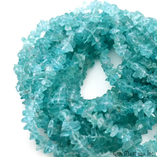 Apatite Chip Beads, 34 Inch, Natural Chip Strands, Drilled Strung Nugget Beads, 3-7mm, Polished, GemMartUSA (CHAP-70001) {5}