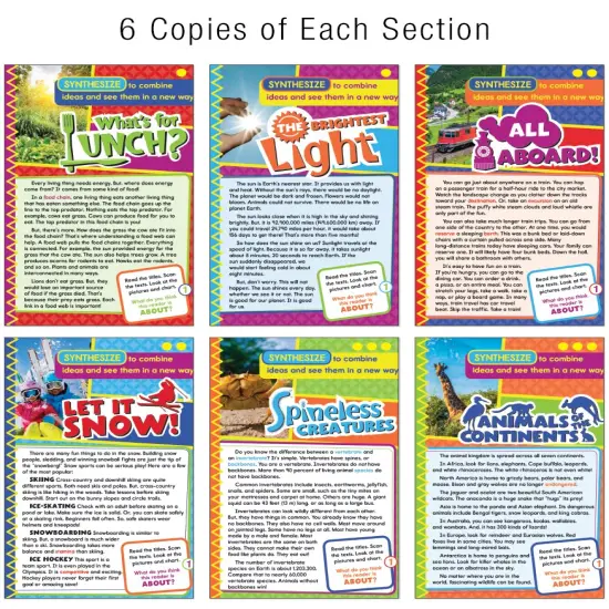 Carson Dellosa Ready to Go: Synthesize Guided Reading Set, Grades 3-4 Resource Book With 36 Nonfiction Leveled Readers, Discussion Guides, Prompts, and More {3}