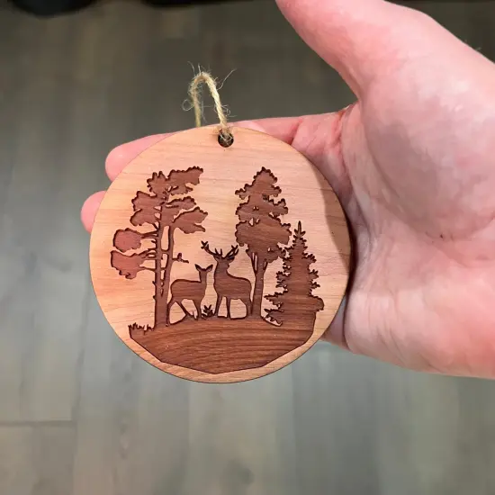 Buck and Doe - Cedar Ornament {4}