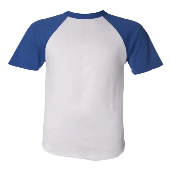 Augusta Sportswear&reg; Short Sleeve Crewneck Baseball Jersey White/ royal {1}
