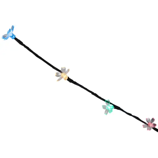 Northlight Pre-Lit Cherry Blossom Artificial Tree Branches - 2.5' - Multi LED Lights - Set of 3 Black {7}