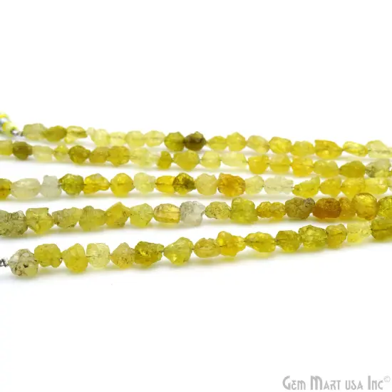 Lemon Topaz Rough Nugget Chunks, Natural Gemstone Beads, Drilled Raw Strands, 7x5mm (Approx), 8 inch, GemMartUSA (DRLT-70052) {6}