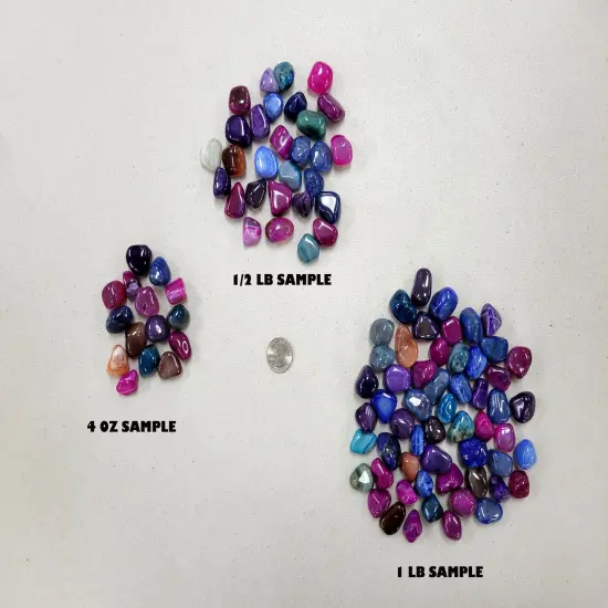 Dyed Agate Tumbled Stones Assorted Mix Polished Crystals {5}