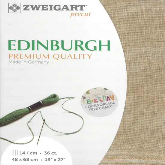 Zweigart Precut Edinburgh 36 count Vintage Country Mocha {1}