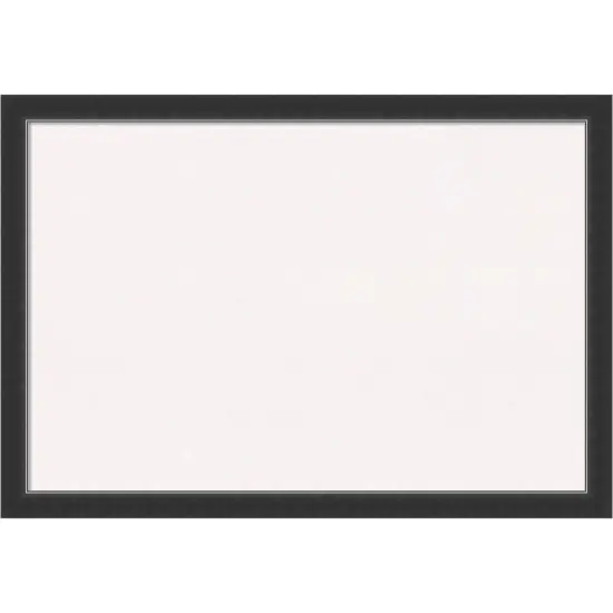 Corvino Black Narrow Wood Framed Corkboard, White Cork {1}