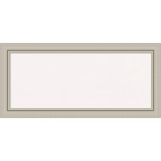 Romano Narrow Wood Framed Corkboard, White Cork Silver {1}