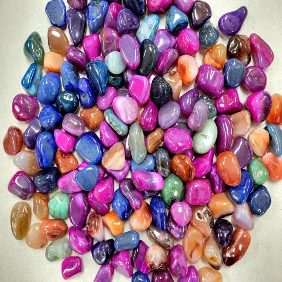 Large Tumbled Dyed Agate Crystals Colorful Stones for D&eacute;cor {6}