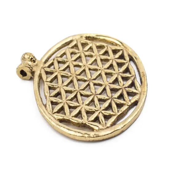 TheBeadChest Brass Arabian Lattice Pendant (75x64mm) {3}