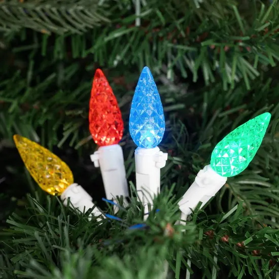 Northlight LED Faceted C6 Christmas Lights - Multi-color - 24.25' White Wire - 70ct {3}