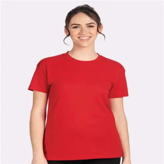 Next Level&reg; Women's Cotton Relaxed Crew Neck Short Sleeve T-Shirt Red {3}