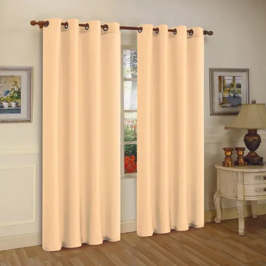 J&V TEXTILES 2 Panels Solid Grommet Faux Silk Window Curtain Drapes Treatment in 84" Length Bright Rose {2}