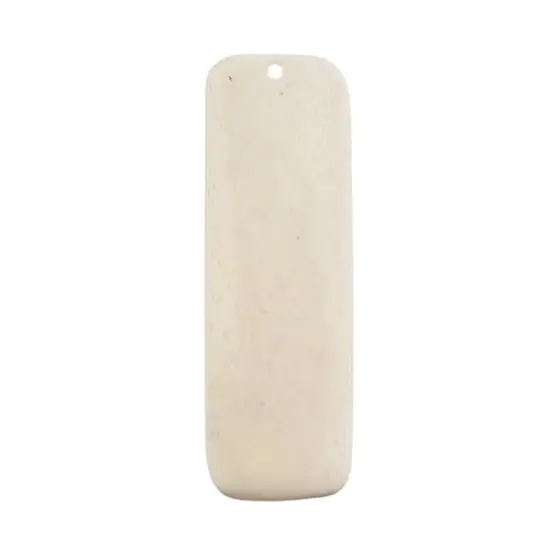 John Bead 3x1in Alabaster Natural Bone Curved Slab Pendants, 5pcs {2}