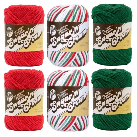 Lily Sugar 'n Cream Yarn - 100% Cotton - Assortment (Holiday) {1}
