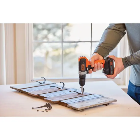BLACK+DECKER 20V MAX* Cordless 3/8 in Drill Driver Kit (1) Lithium Ion Battery with Charger {4}