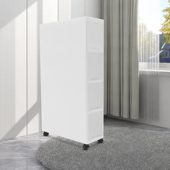 Mobile Storage Organizer Rolling Shelf 4 Drawer Storage Cart w/Wheels Plastic {3}