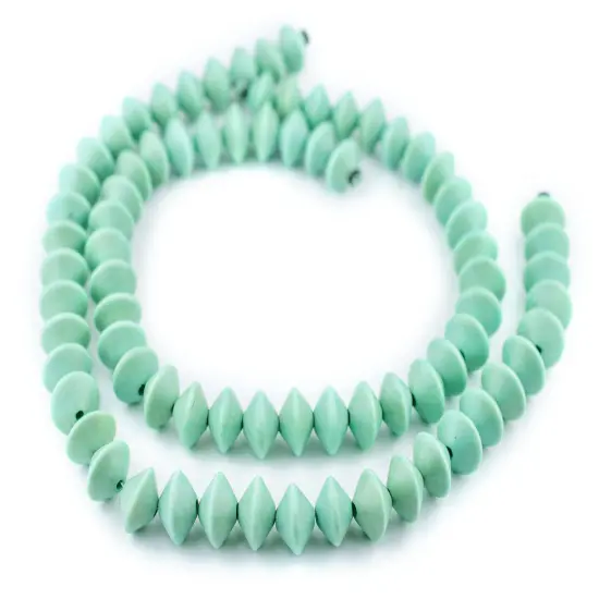 The Bead Chest Pistachio Green Bicone Natural Wood Beads (10x15mm): Organic Eco-Friendly Wooden Bead Strand for DIY Jewelry, Crafts, Necklace and Bracelet Making {3}