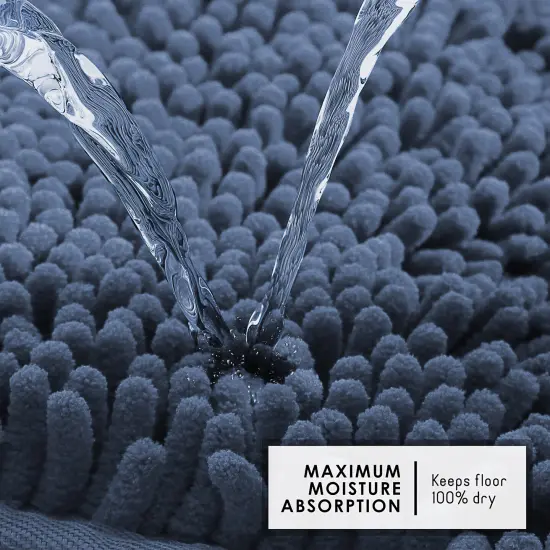 Hearth & Harbor Chenille Bath Mat Navy Blue {5}