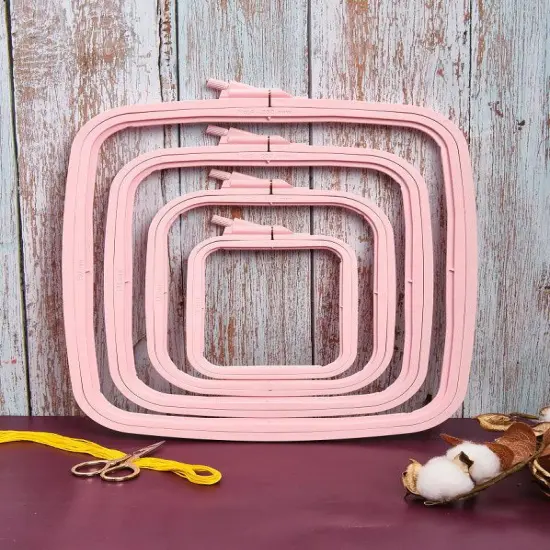 Plastic Square Hoop Nurge 170-14 Pastel Pink {2}