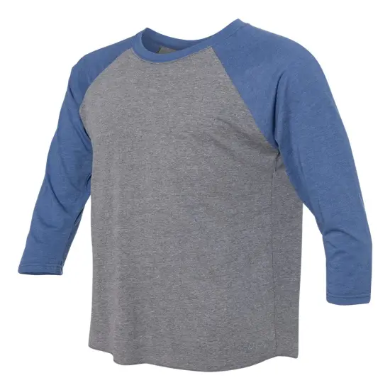 Next Level&reg; Triblend Crewneck Three-Quarter Raglan T-Shirt Vtg navy/premium htr {5}