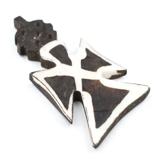 The Bead Chest Handmade Batik Bone Cross Pendant from Kenya &ndash; African Tribal Design &ndash; Urban &ndash; Fair Trade Ethically Sourced Jewelry Making Charm {3}