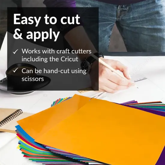 50 Pack Adhesive Permanent Vinyl - Endless Crafting Possibilities with Glossy & Matte Vinyl Sheets to Decorate Your House, Party, Car, Mugs, and More {6}