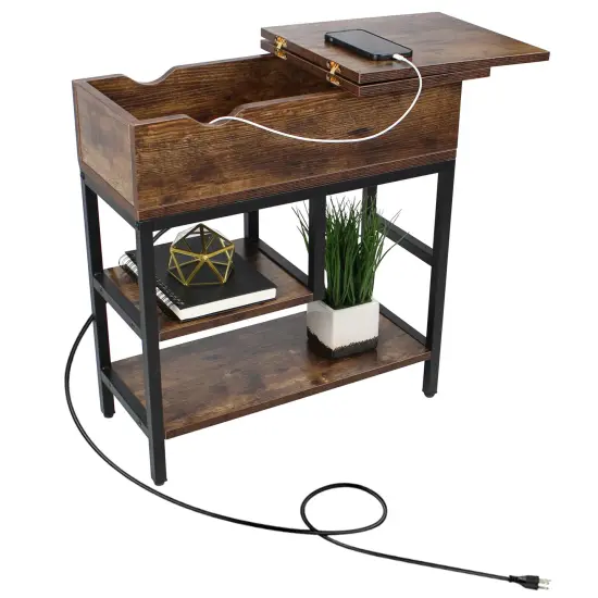 Creekview Home Emporium Narrow End Table with Charging Station with USB Ports {1}
