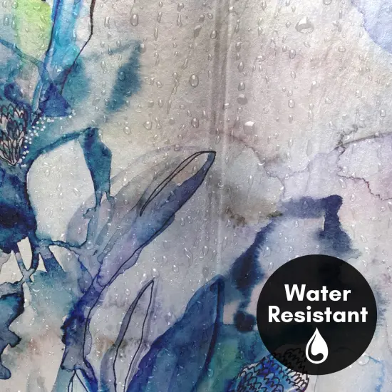 Americanflat 71" x 74" Shower Curtain, Aqua Floral by Hope Bainbridge {3}