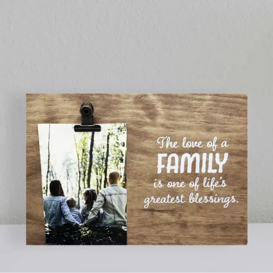 Decorative Wood Clip Frame: Family {3}