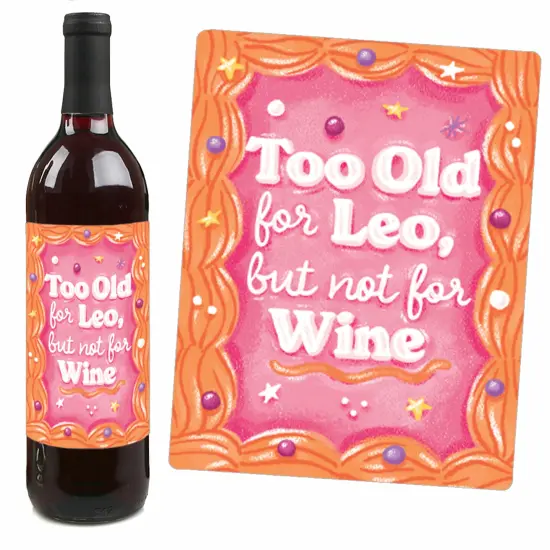 Big Dot of Happiness Hot Girl Bday - Vintage Cake Birthday Party Decorations for Women and Men - Wine Bottle Label Stickers - Set of 4 {4}