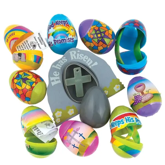 Set of 12 Crosses Toy-Filled Plastic Eggs 2.25 Inches {5}