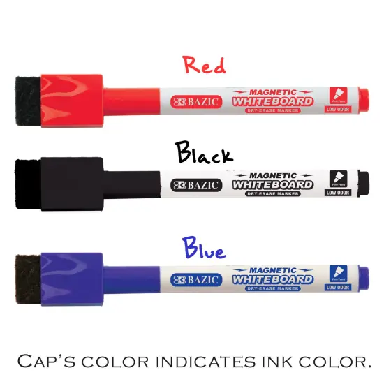 BAZIC Magnetic Assorted Color Dry-Erase Markers (3/Pack) {2}