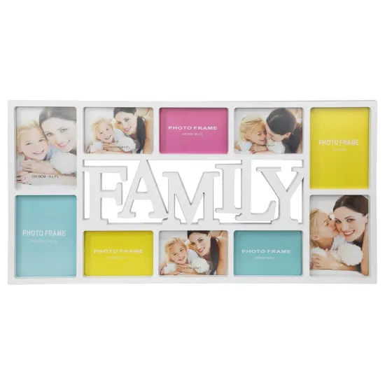 Northlight Rectangular &ldquo;Family&rdquo; Wall Collage Photo Frame - 28.75" - White {1}