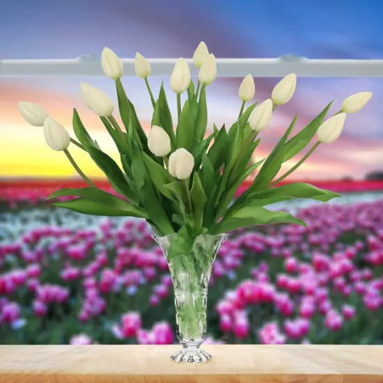 24-Pack: Real Touch Cream Tulip Bud Stem by Floral Home&reg; {5}