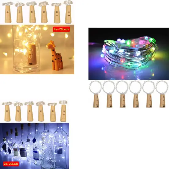 2m Wine Bottle Fairy String Lights 10 Pack Multicolor {4}