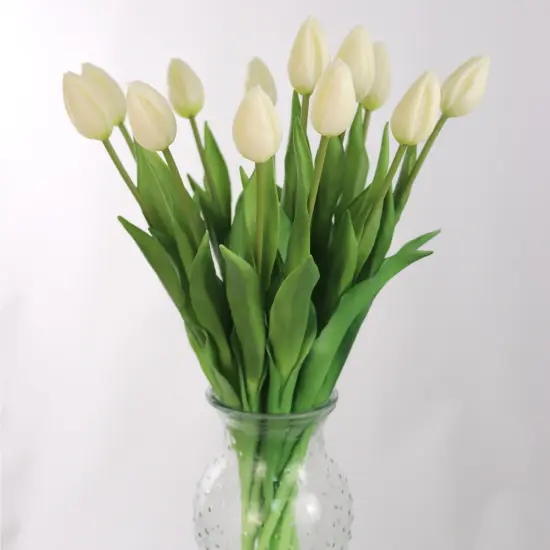 24-Pack: Real Touch Cream Tulip Bud Stem by Floral Home&reg; {3}