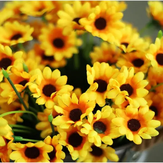 6 Bunches Artificial Sunflower Bouquet: Lifelike Floral Decor for Any Occasion {2}