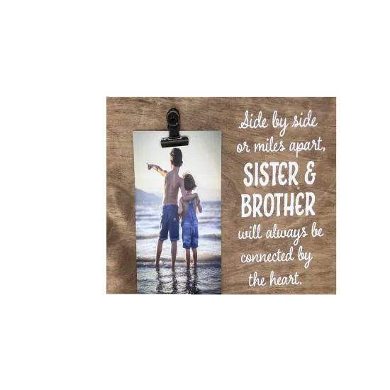 Decorative Wood Clip Frame: Sister & Brother {2}