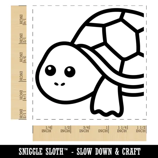 Peeking Turtle Self-Inking Rubber Stamp Ink Stamper Red {1}