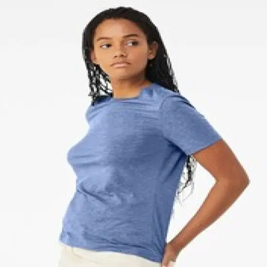 BELLA + CANVAS&reg; Women's Relaxed Fit Crewneck Short Sleeve Triblend Tee Olive triblend {7}