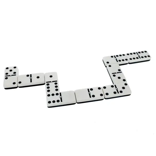 WE Games Two-Toned Black & White Double 6 Dominoes with Spinners - Club Size {6}