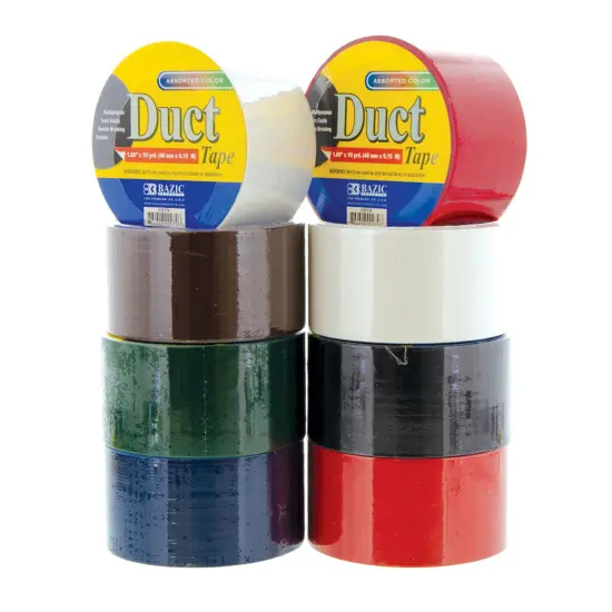 BAZIC 1.88" X 10 Yard Assorted Colored Duct Tape {6}