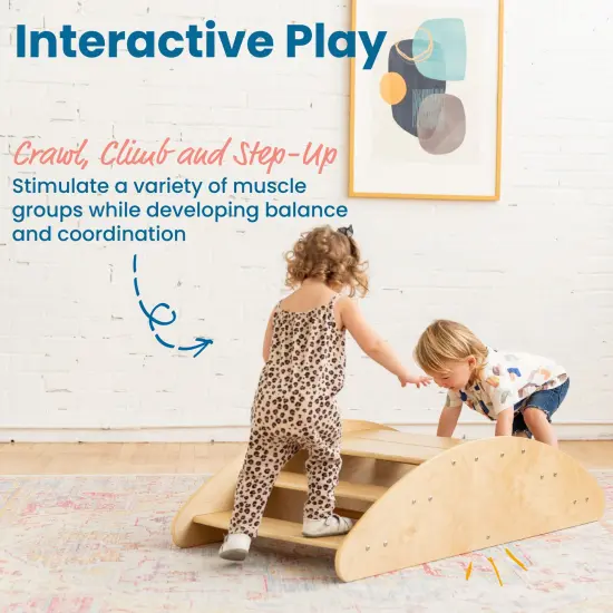 Rocking Boat and Steps, Play Center Natural {3}