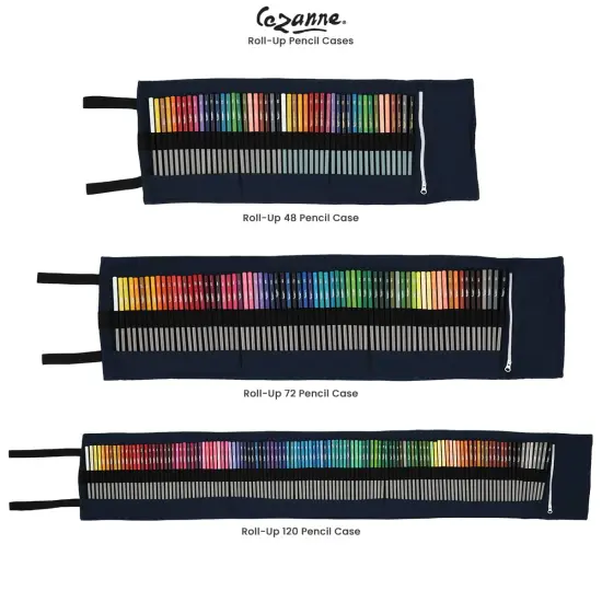 Cezanne Sets of Professional Colored Pencils with Canvas Roll-Up Case - Premium, High Pigment Colored Pencils, 3.3mm Diameter Lead and Storage Case with Zipper Pouch {3}